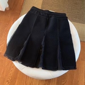 PRADA silk & virgin wool pleated skirt